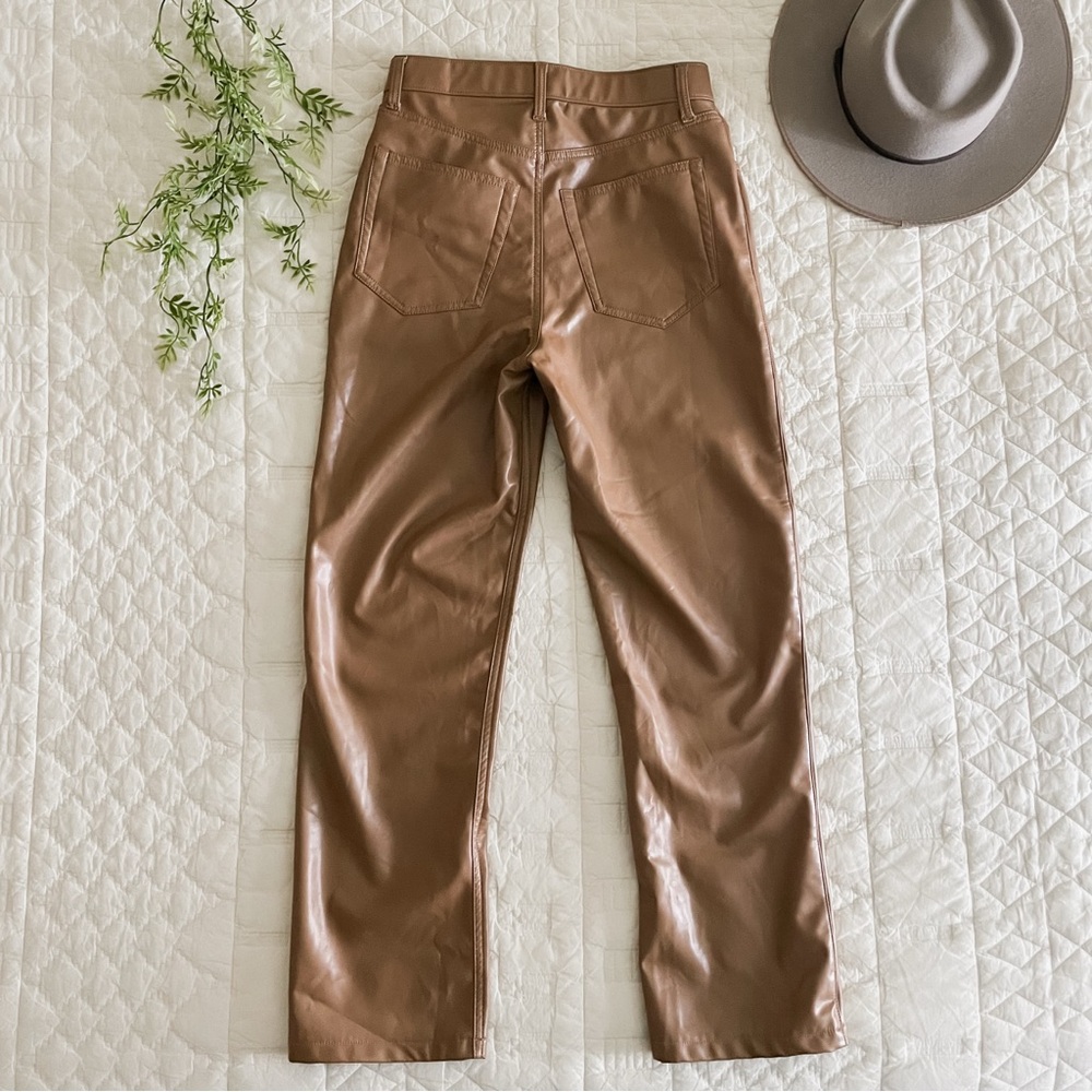 Abercrombie & Fitch 90s Straight Ultra High Rise Faux Leather Pants - Picture 4 of 4
